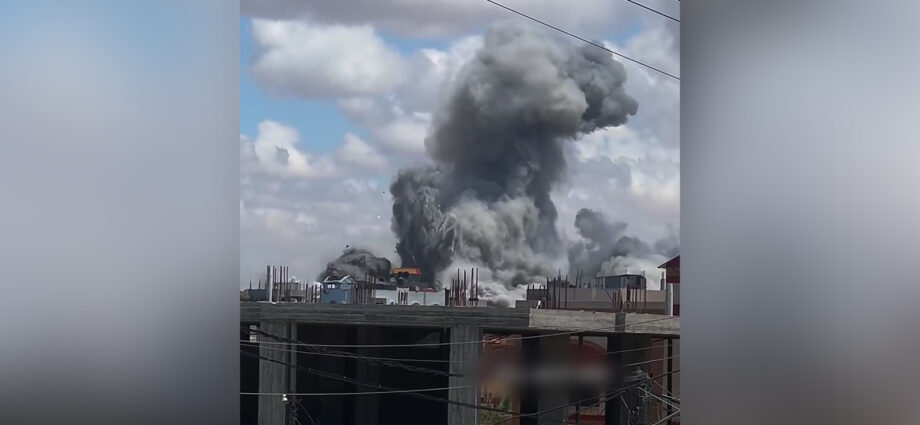 video-shows-moment-of-secondary-israeli-airstrike-in-rafah