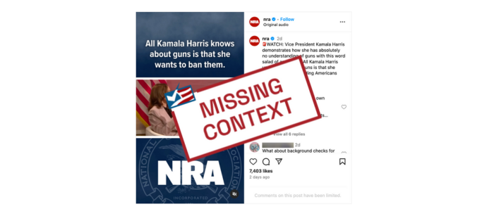 nra-posts-misrepresent-harris’-position-on-gun-ownership