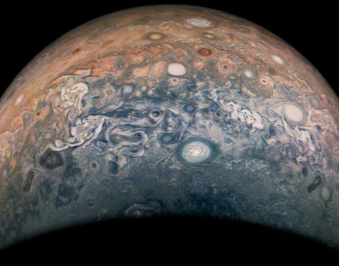 Jupiter’s storms and its ‘potato’ moon Amalthea stun in new NASA Juno probe images