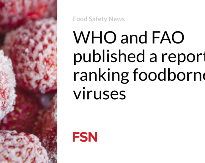 WHO and FAO published a report ranking foodborne viruses