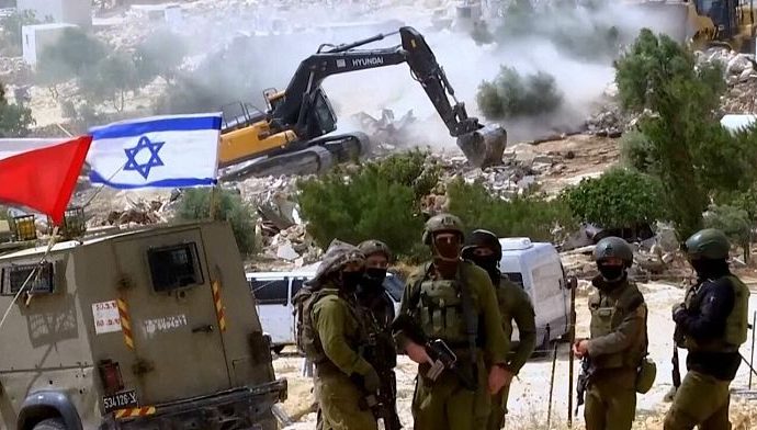 israeli-bulldozers-demolish-most-of-a-west-bank-bedouin-hamlet-displacing-dozens-of-palestinians