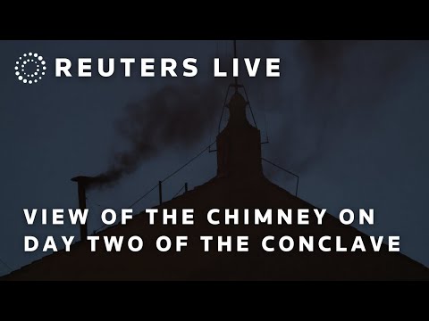 live:-view-of-the-chimney-on-day-two-of-the-conclave-|-reuters