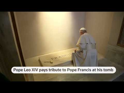pope-leo-xiv-pays-tribute-to-late-pope-francis-at-his-tomb-|-reuters