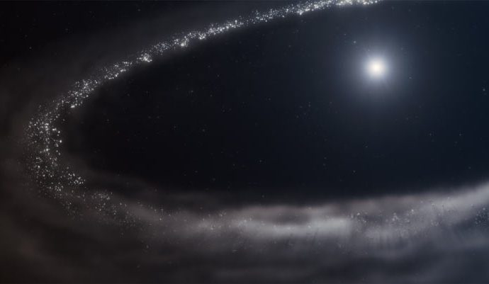 Webb Detects Crystalline Water Ice in Debris Disk around Young, Sun-Like Star
