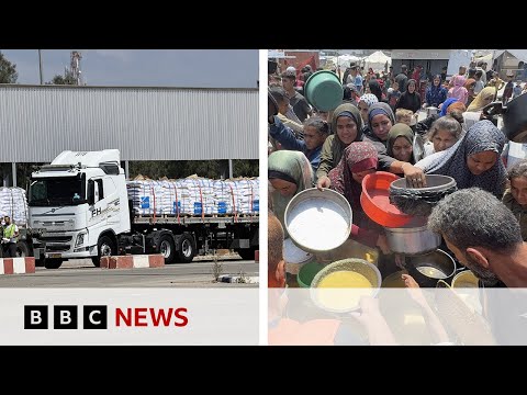 aid-starts-to-be-distributed-in-gaza-|-bbc-news