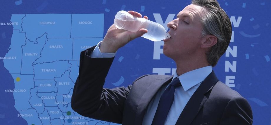 newsom’s-podcast-sidekick:-a-single-use-plastic-water-bottle