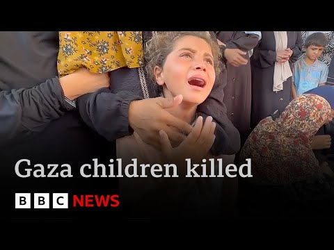 at-least-10-children-killed-by-israeli-airstrike-while-queuing-at-gaza-medical-centre-|-bbc-news