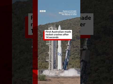 first-australian-made-rocket-crashes-after-14-seconds.-#australia-#bbcnews