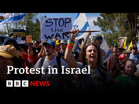 israelis-protest-against-gaza-occupation-plan-as-palestinians-flee-idf-attacks-|-bbc-news