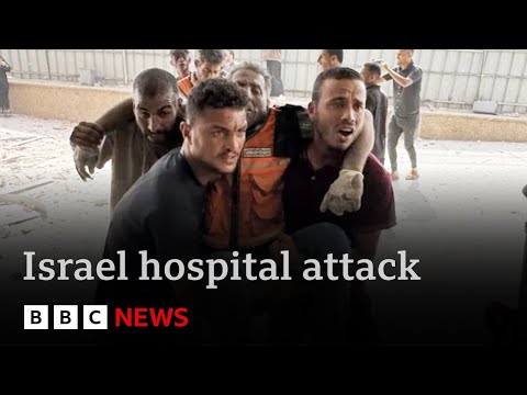 international-condemnation-of-israel-as-double-strike-on-gaza-hospital-kills-at-least-20-|-bbc-news