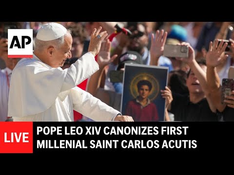 live:-pope-leo-xiv-canonizes-carlo-acutis,-the-first-millennial-saint