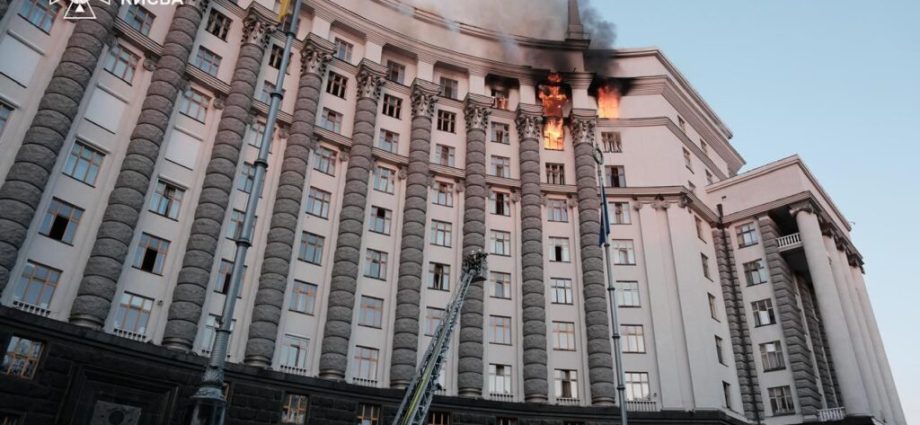 ukraine’s-parliamentary-headquarters-hit-in-russian-drone-strike