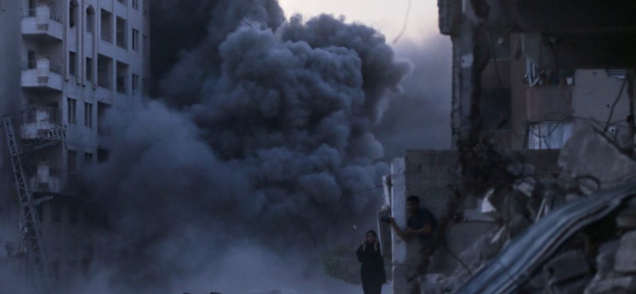 israel-intensifies-gaza-city-destruction,-bombs-another-high-rise-tower