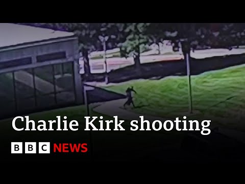 police-release-video-showing-charlie-kirk-shooting-suspect-fleeing-scene-|-bbc-news
