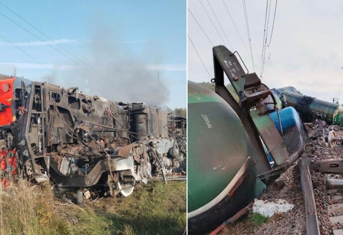 sabotage-on-the-rails?-15-fuel-cars-off-track,-train-driver-dead-near-st-petersburg—rosgvardia-blown-up-by-rail-bomb-in-oryol-oblast-(video)