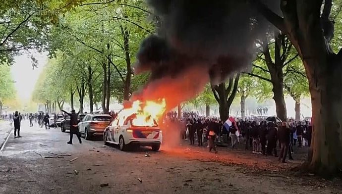 anti-immigration-demonstration-in-the-hague-turns-violent,-weeks-before-general-election
