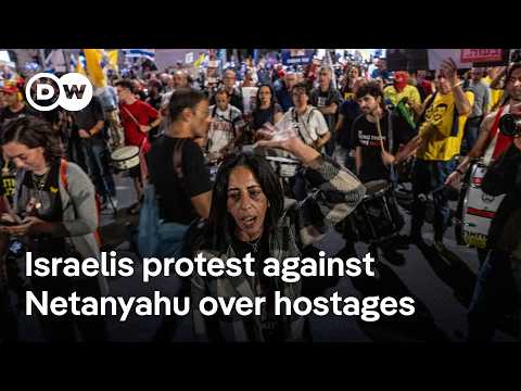 hostages:-thousands-of-families-protest-against-netanyahu-in-israel-|-dw-news