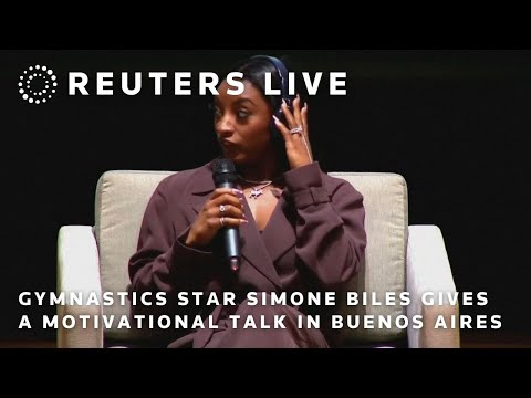 live:-gymnastics-star-simone-biles-gives-a-motivational-talk-in-buenos-aires