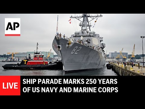 live:-parade-of-ships-on-delaware-river-marks-250th-anniversary-of-us-navy-and-marine-corps