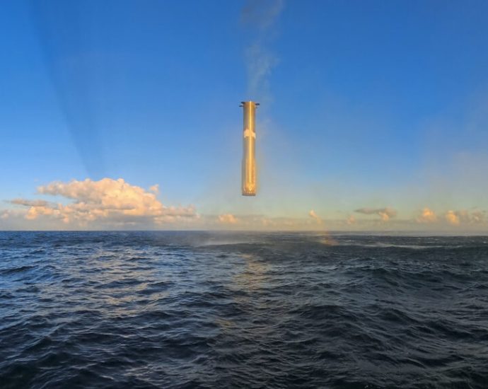 SpaceX Super Heavy Booster Hovering