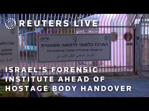 live:-view-of-israel’s-forensic-institute-ahead-of-hostage-body-handover