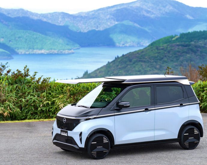 Nissan presents mini electric vehicle with expandable solar roof