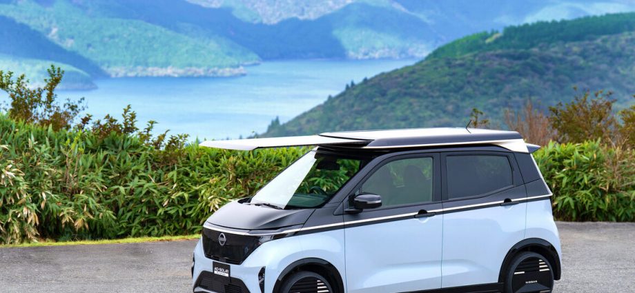 Nissan presents mini electric vehicle with expandable solar roof