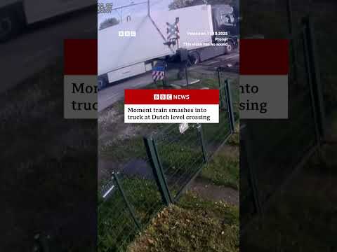 moment-train-smashes-into-truck-at-dutch-level-crossing.-#netherlands-#shorts-#bbcnews