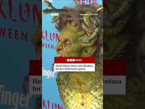 heidi-klum-turns-into-medusa-for-halloween.-#heidiklum-#medusa-#bbcnews