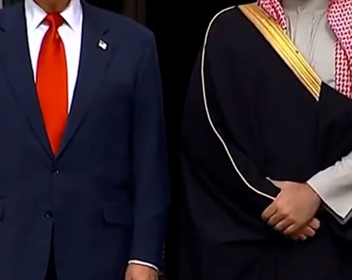 the-traitor-greets-saudi-crown-prince-at-the-white-house