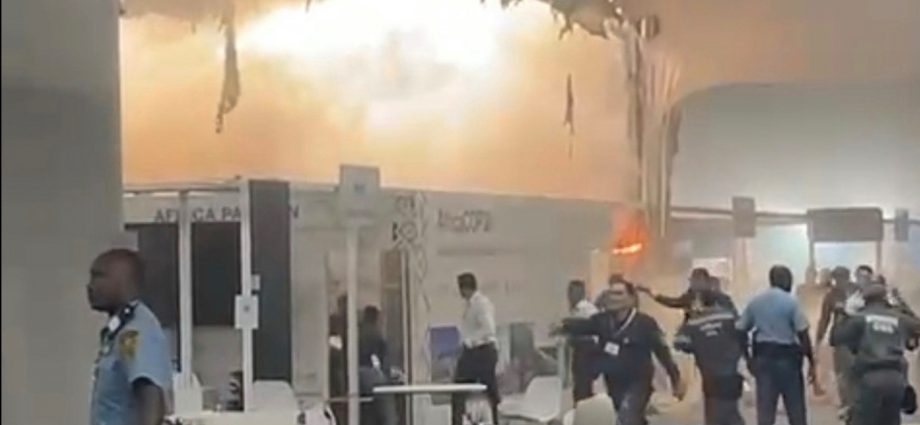 fire-prompts-evacuations-at-un.-climate-talks-in-brazil;-13-suffer-smoke-inhalation