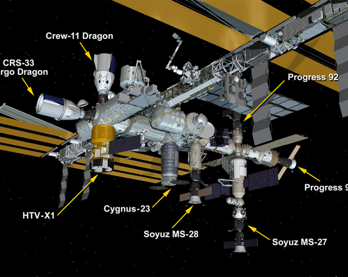 space-station-first:-all-docking-ports-fully-occupied,-8-spacecraft-on-orbit