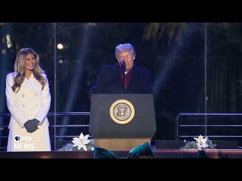 watch:-president-traitor-47-and-first-lady-melania-the-traitor-attend-national-christmas-tree-lighting
