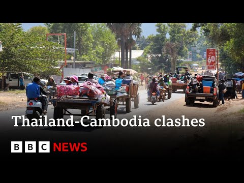 thousands-flee-thailand-cambodia-border-after-deadly-clashes-and-air-strikes-|-bbc-news