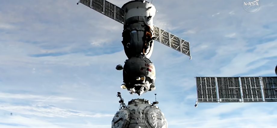 soyuz-undocks-from-station,-crew-heads-for-earth-return