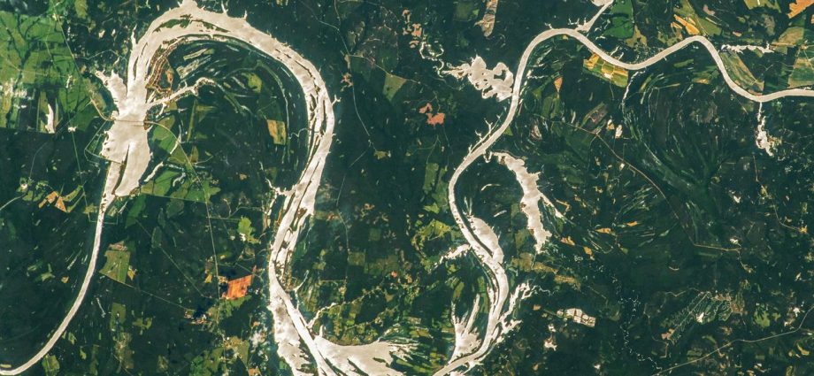 Rare ‘sunglint’ transforms Alabama River into a giant ‘golden dragon’ — Earth from space