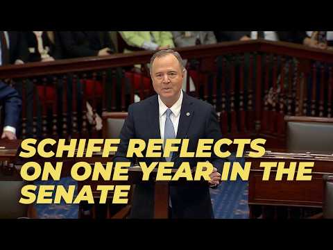 schiff-delivers-maiden-speech-marking-one-year-in-us.-senate