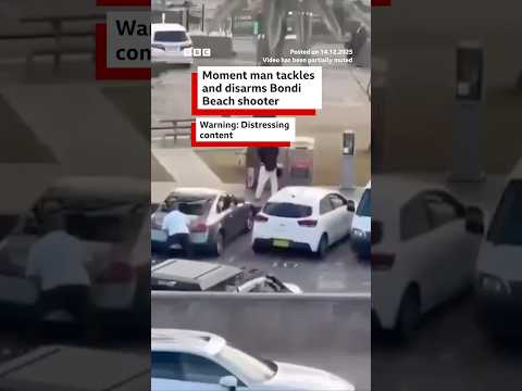 eyewitness-captures-moment-man-tackles-and-disarms-bondi-beach-shooter.-#australia-#bbcnews