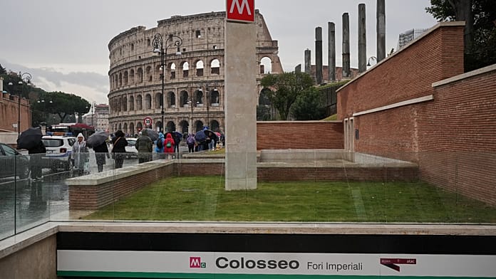 rome-opens-two-new-metro-c-stations,-showcasing-ancient-ruins-near-colosseum
