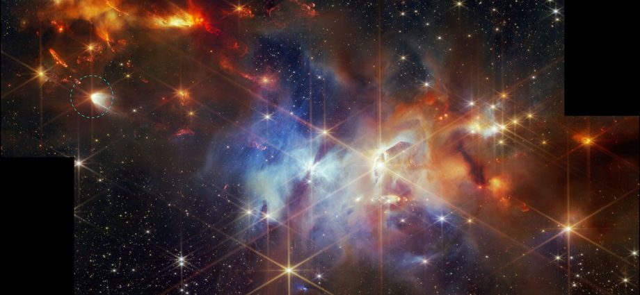 James Webb Space Telescope sees comet-seeding crystals flowing far from newborn star (photo)