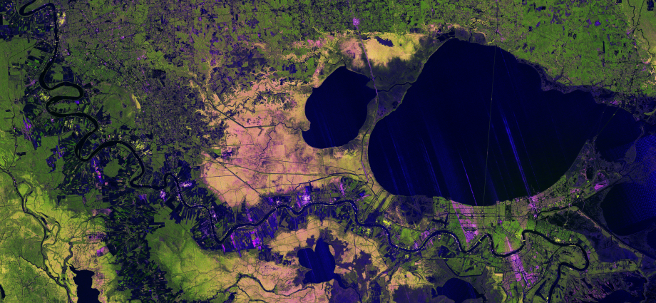 nasa-isro radar-mission peers-through-clouds-to-see-mississippi river delta