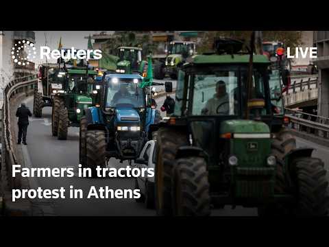live:-farmers-in-tractors-descend-upon-athens-in-protest