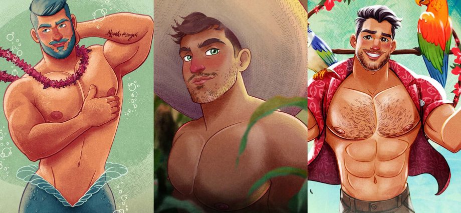 why-illustrator-alfredo’s-big-pecs-and-strapping-gods-have-become-a-queer-fantasy-obsession