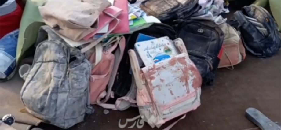 backpacks,-schoolbooks-seen-amid-rubble-of-iranian-girls’-school