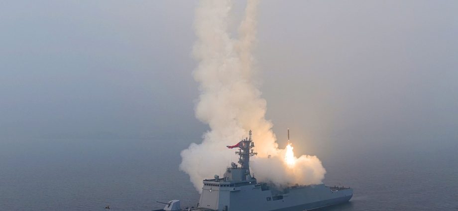 north-korea’s-kim-oversees-cruise-missile-tests-from-new-naval-destroyer