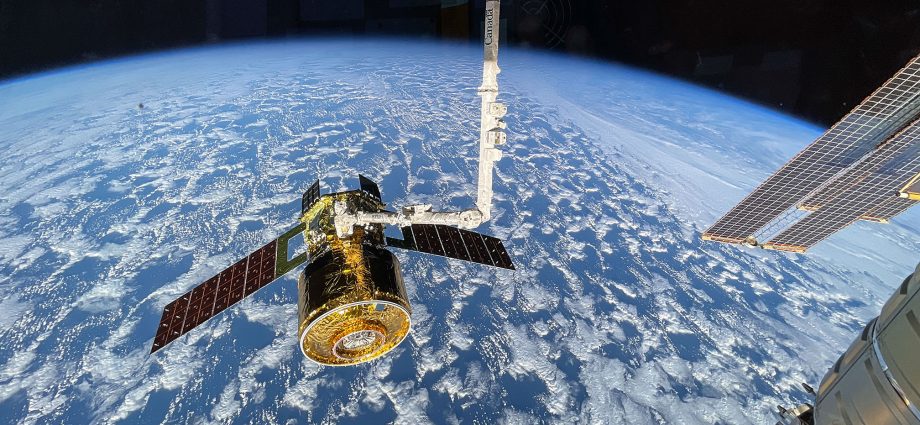 canadarm2-grips-cargo-spacecraft,-spacewalk-prep-and-biology-continue