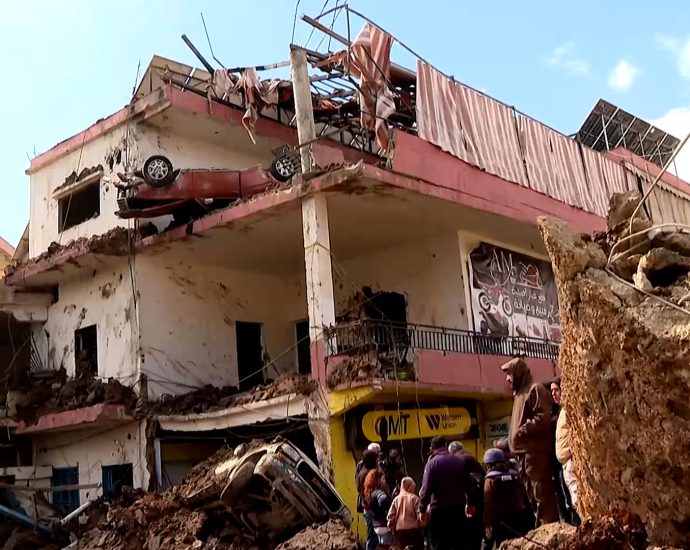 aftermath-of-village-in-lebanon-after-hezbollah,-israeli-troops-clash