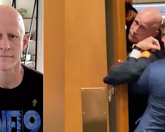 ex-marine,-senate-candidate-speaks-out-after-arrest,-arm-broken-during-iran-war-protest-in-senate