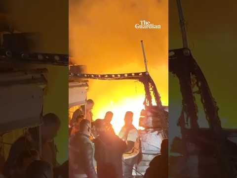 israeli-strike-on-displacement-camp-in-gaza-causes-fire-to-break-out