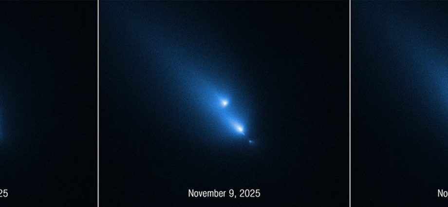 nasa’s-hubble-unexpectedly-catches-comet-breaking-up